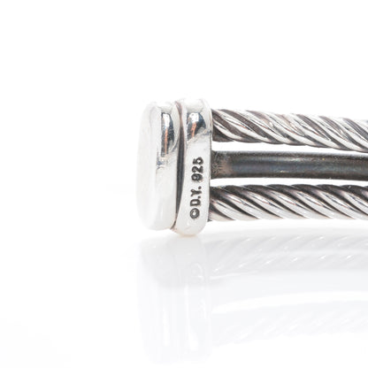 David Yurman Sterling Silver Diamond Crossover X Cuff 6 of 7