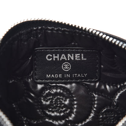 Chanel Goatskin Camellia Embossed Cosmetic Pouch Black 6 of 10