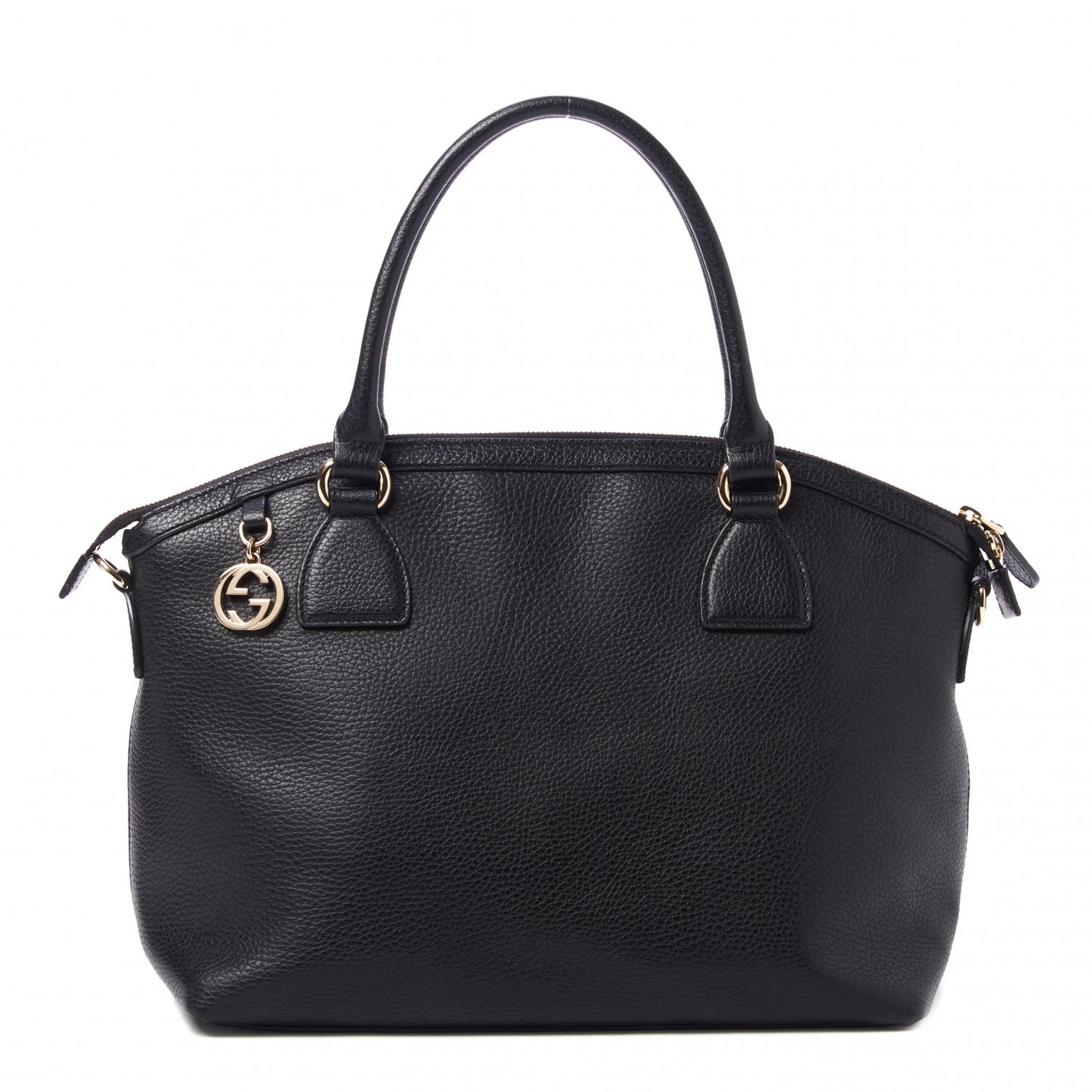 Dollar Calfskin GG Charm Dome Satchel Black