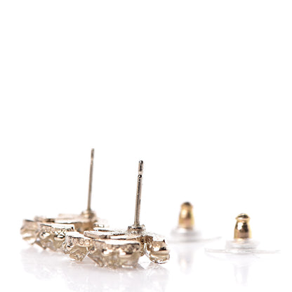 Chanel Crystal CC Earrings Gold 3 of 5