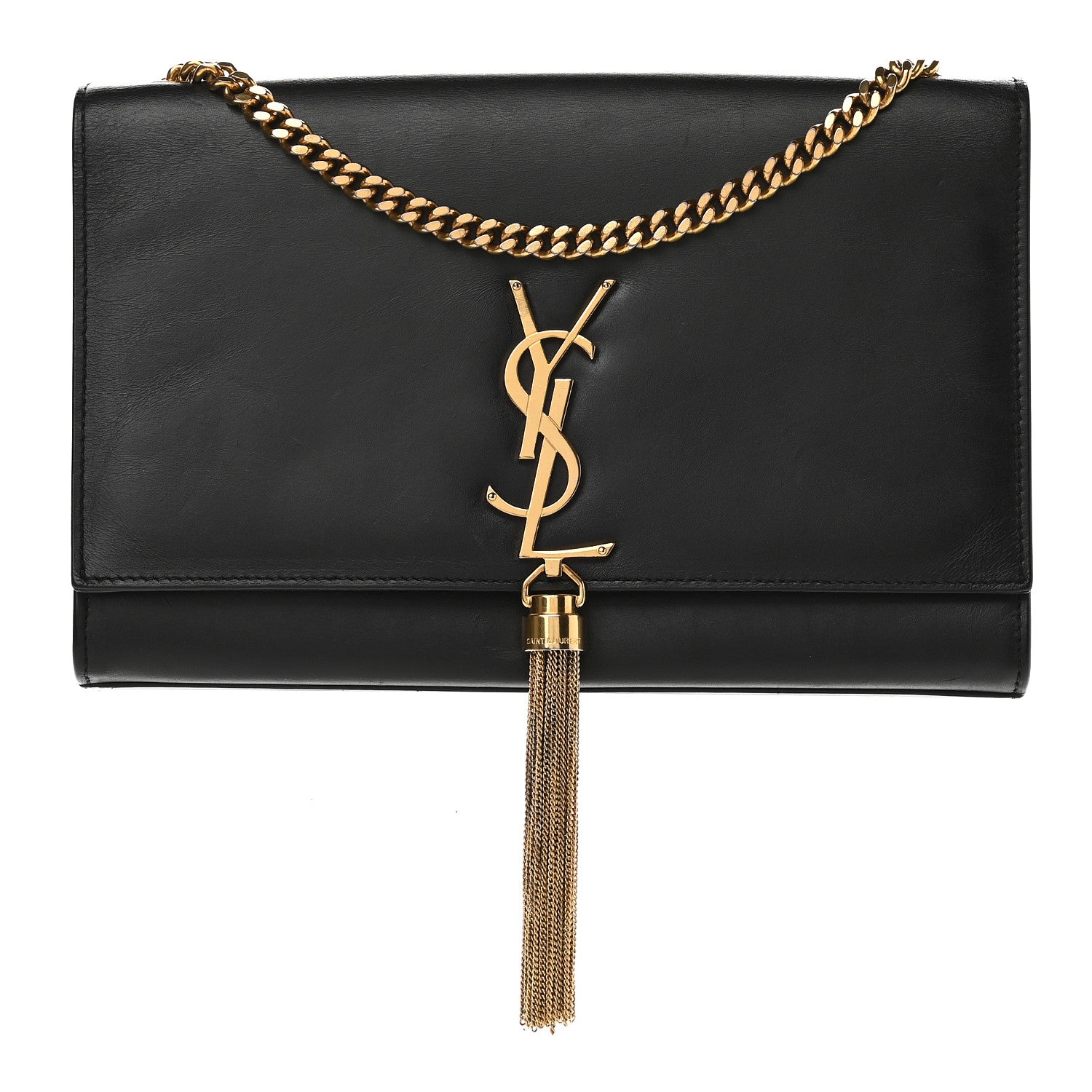 Saint Laurent Smooth Calfskin Medium Classic Monogram Kate Tassel Satchel Black 1 of 12