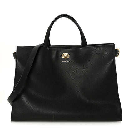 Burberry Grainy Calfskin Nova Check Small Cotswolds Tote Black 1 of 9