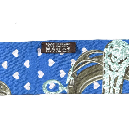 Hermes Silk Brides De Gala Love Twilly Cobalt Kaki Turquoise 3 of 3