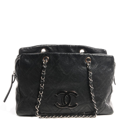 Chanel Calfskin Large Diamond Stitch Tote Black 1 of 7