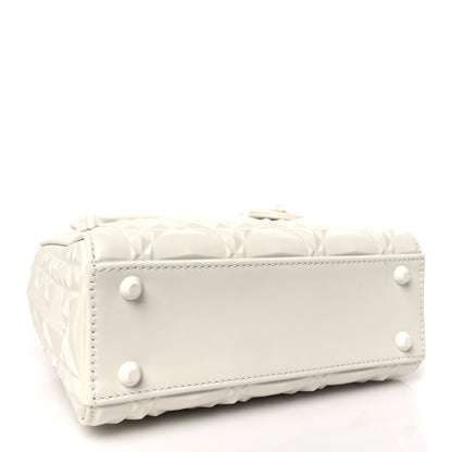 Christian Dior Calfskin Cannage Diamond Mini Lady Dior White 4 of 9