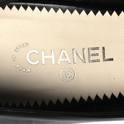 Chanel Lambskin Cap Toe CC Pumps 38 Black 9 of 11