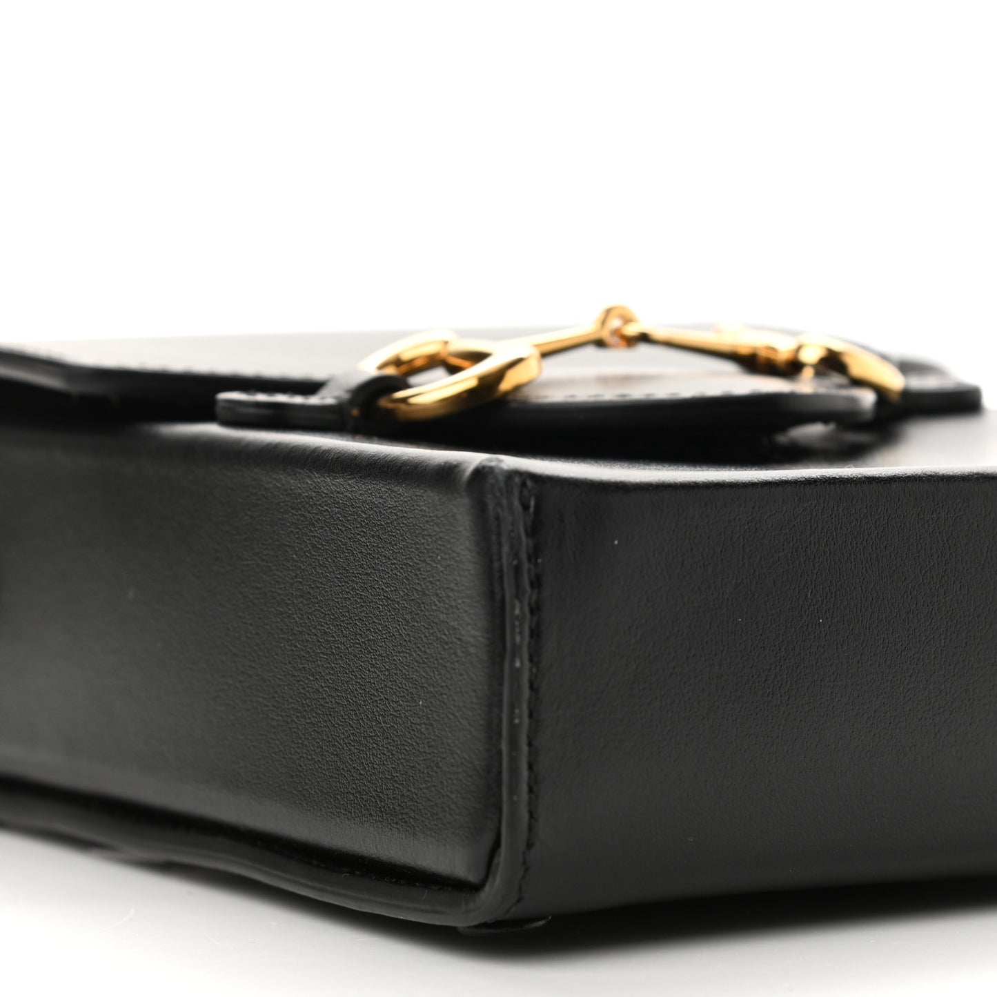 Boarded Plutone Calfskin Mini Horsebit 1955 Crossbody Bag Black