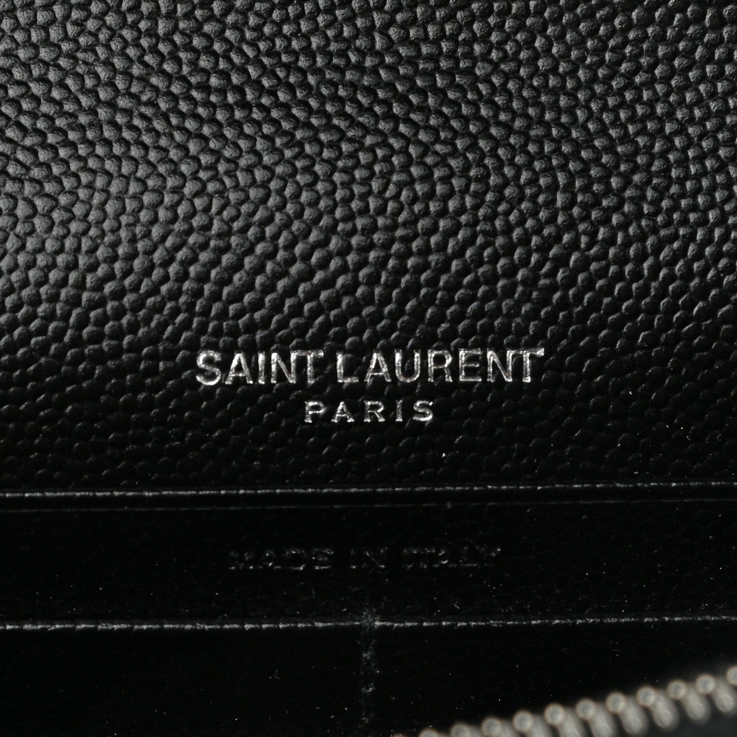 Grain De Poudre Matelasse Chevron Monogram Envelope Chain Wallet Black