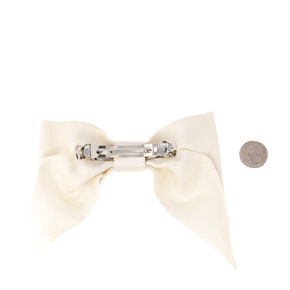 Chanel Silk Bow CC Hair Clip White Black 2 of 4