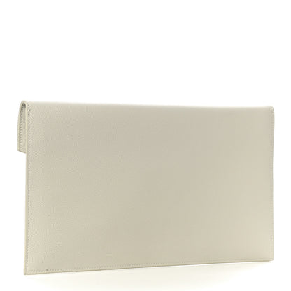 Saint Laurent Smooth Shiny Calfskin Uptown Pouch Crema Soft 3 of 10