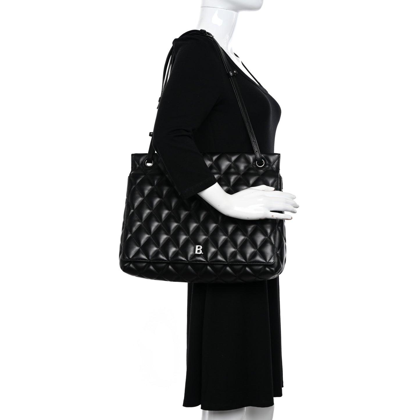 Nappa Calfskin Quilted Large Touch B Shoulder Bag