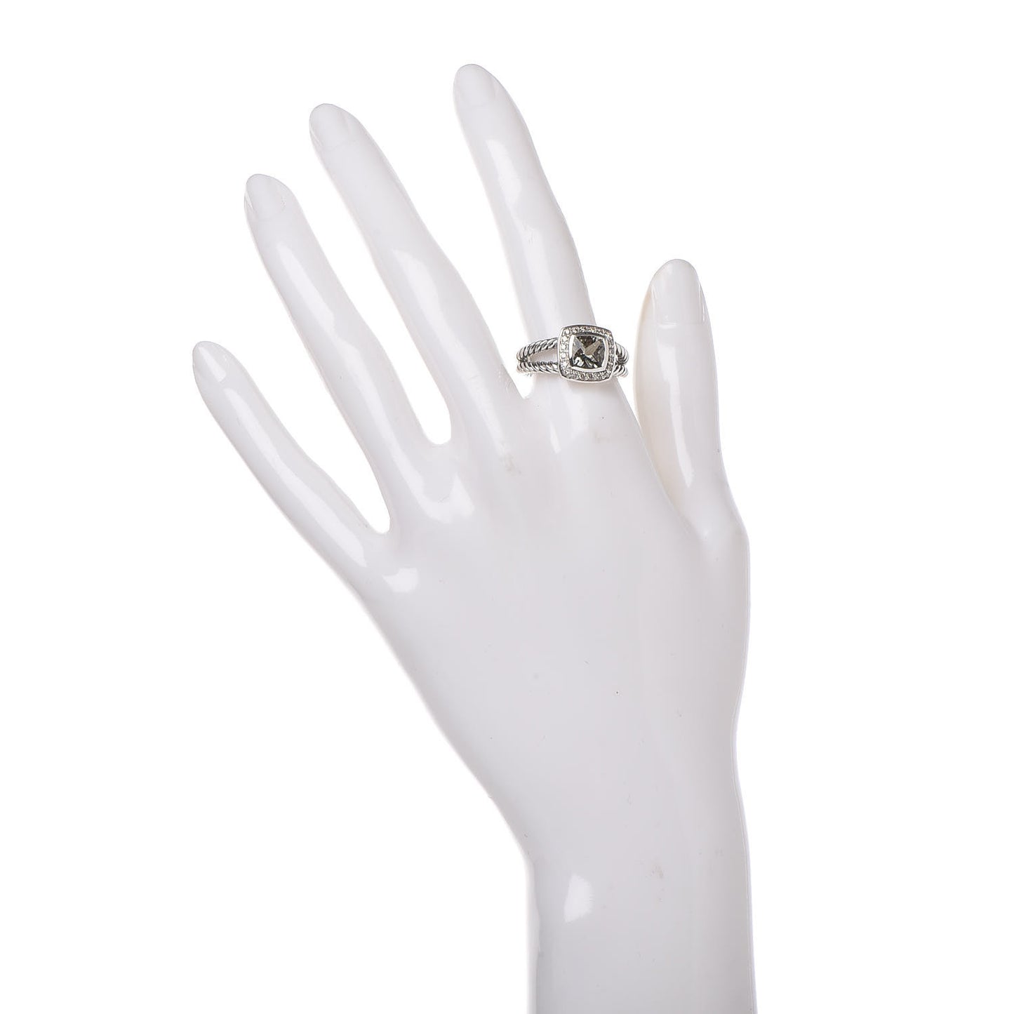 Sterling Silver Diamond Prasiolite 7mm Petite Albion Ring 54 7