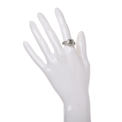 David Yurman Sterling Silver Diamond Prasiolite 7mm Petite Albion Ring 54 7 2 of 6