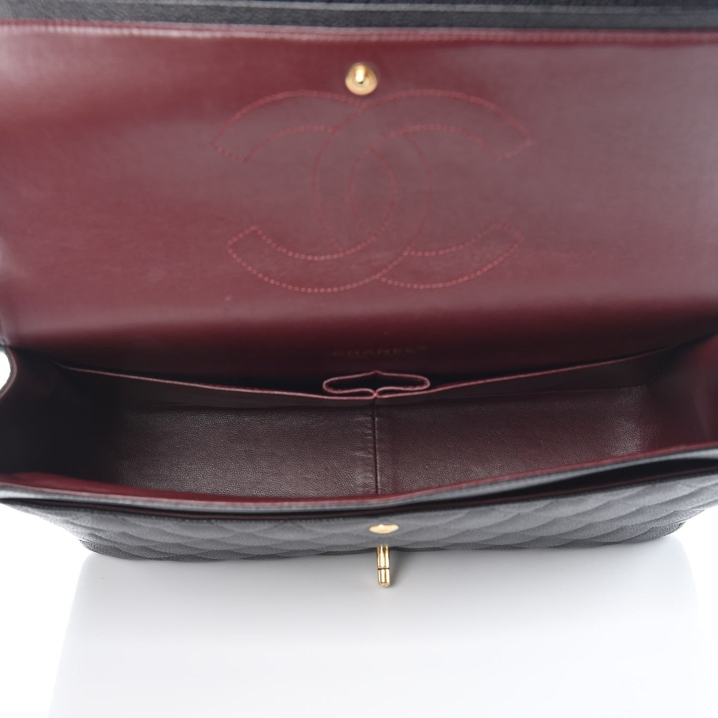 Caviar Quilted Maxi Double Flap Black
