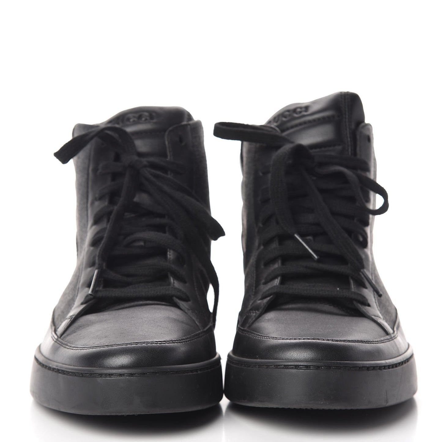 GG Supreme Monogram Calfskin Mens Hightop Sneakers 9.5 Black