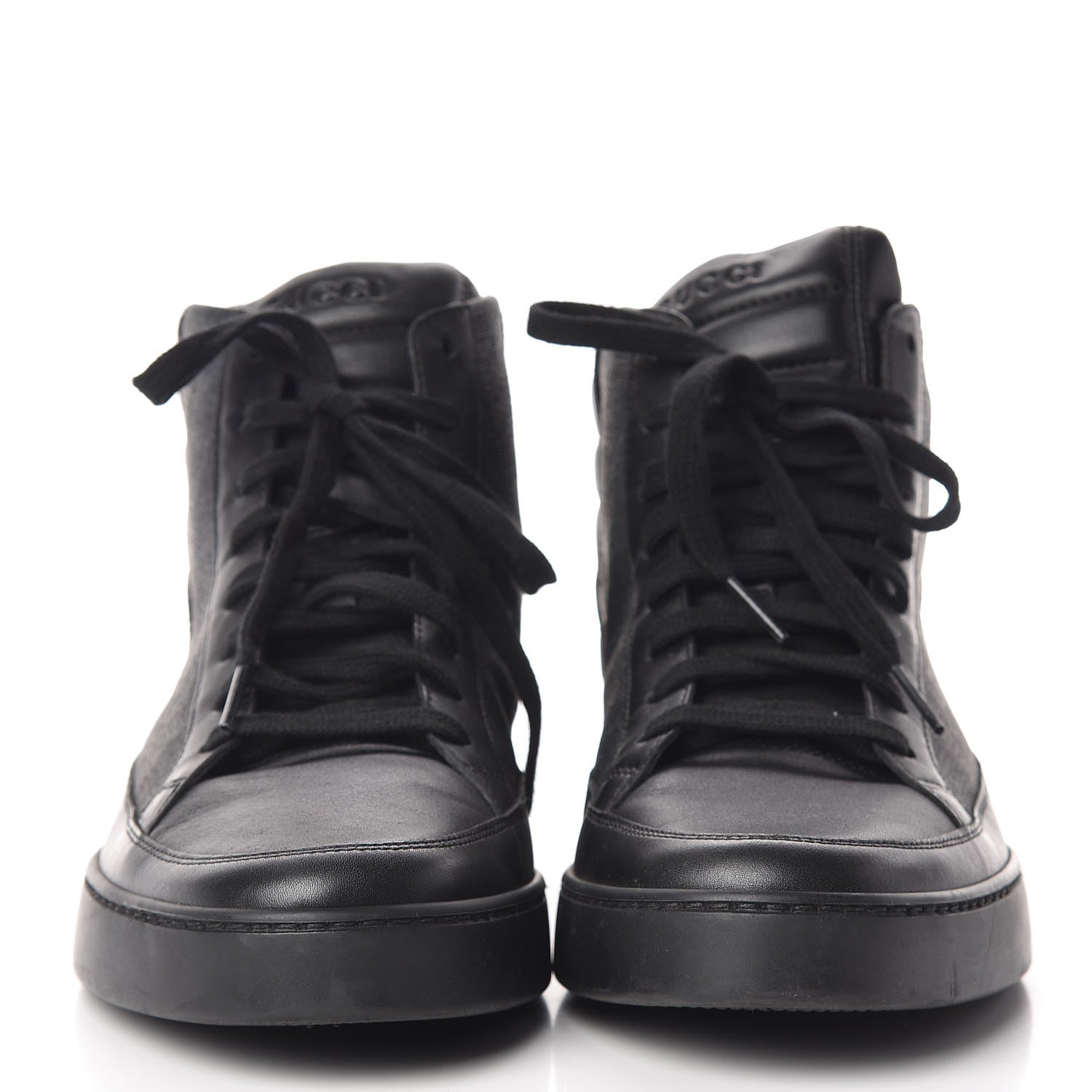 Gucci GG Supreme Monogram Calfskin Mens Hightop Sneakers 9.5 Black 2 of 13