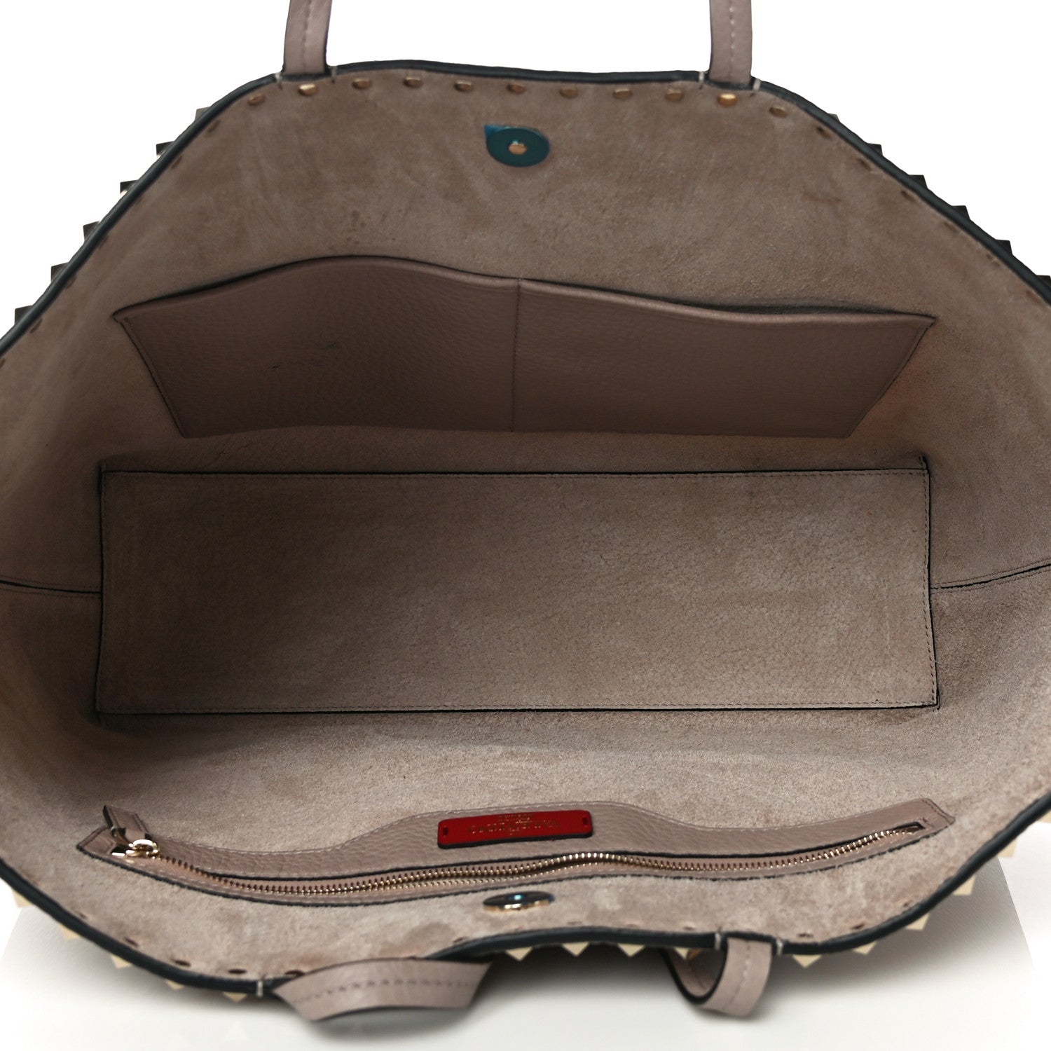 Valentino Garavani Grained Calfskin Rockstud Shoulder Tote Poudre 5 of 10