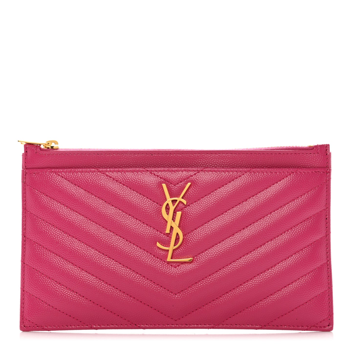 Grain De Poudre Chevron Monogram Bill Pouch Bright Pink