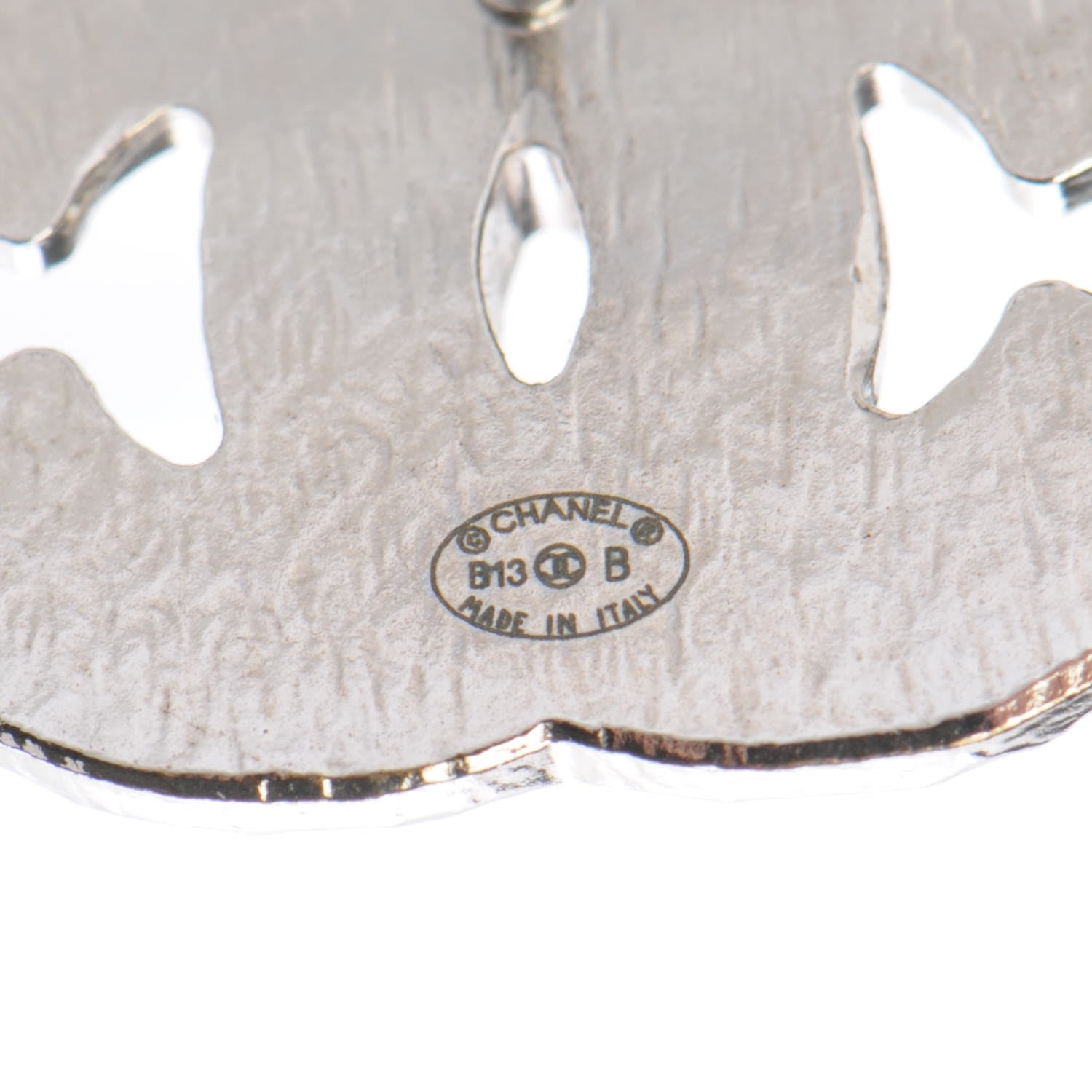 Chanel Enamel CC Earrings Black Silver 5 of 7