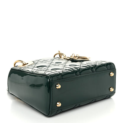 Christian Dior Patent Cannage Mini Lady Dior Pine Green 4 of 10
