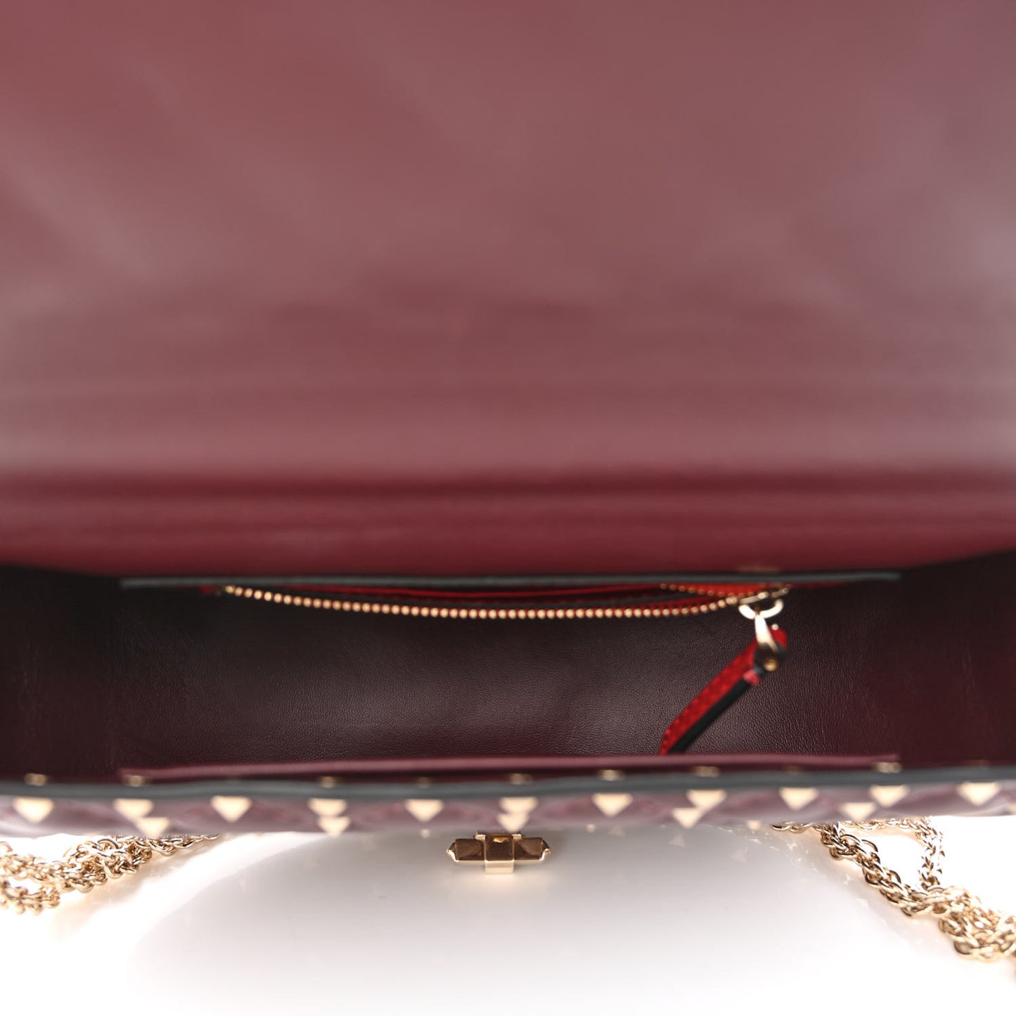 Nappa Medium Rockstud Spike Halfmoon Saddle Bag Rubin