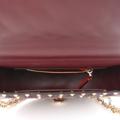 Valentino Garavani Nappa Medium Rockstud Spike Halfmoon Saddle Bag Rubin 5 of 9