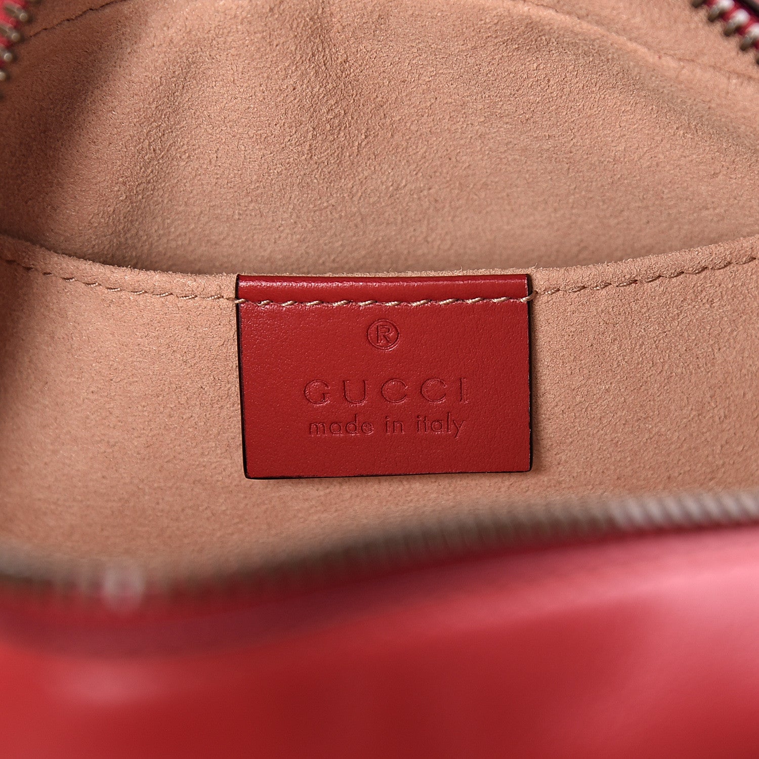 Gucci Calfskin Matelasse Small GG Marmont Chain Shoulder Bag Hibiscus Red 6 of 10