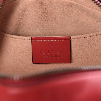 Gucci Calfskin Matelasse Small GG Marmont Chain Shoulder Bag Hibiscus Red 6 of 10