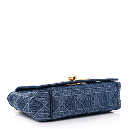 Christian Dior Denim Cannage Small Caro Bag Blue 4 of 12