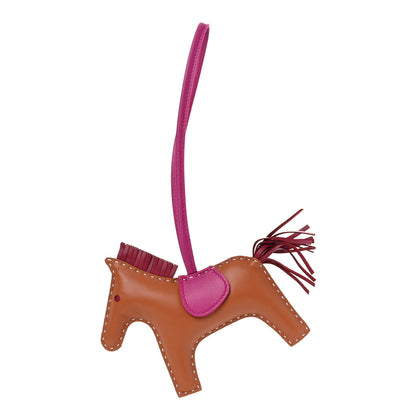 Hermes Milo Lambskin Grigri Rodeo Horse Bag Charm MM Gold Rubis Rose Pourpre 1 of 4