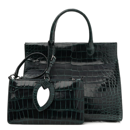 Alaia Crocodile Structure Tote Bag Emerald City 1 of 11