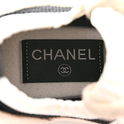 Chanel Mesh Suede Fabric Womens CC Sneakers 36 Light Pink White Black 7 of 10