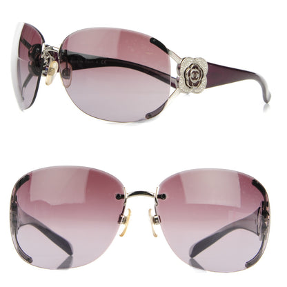 Chanel Crystal Camellia CC Sunglasses 4171-B Purple 1 of 6