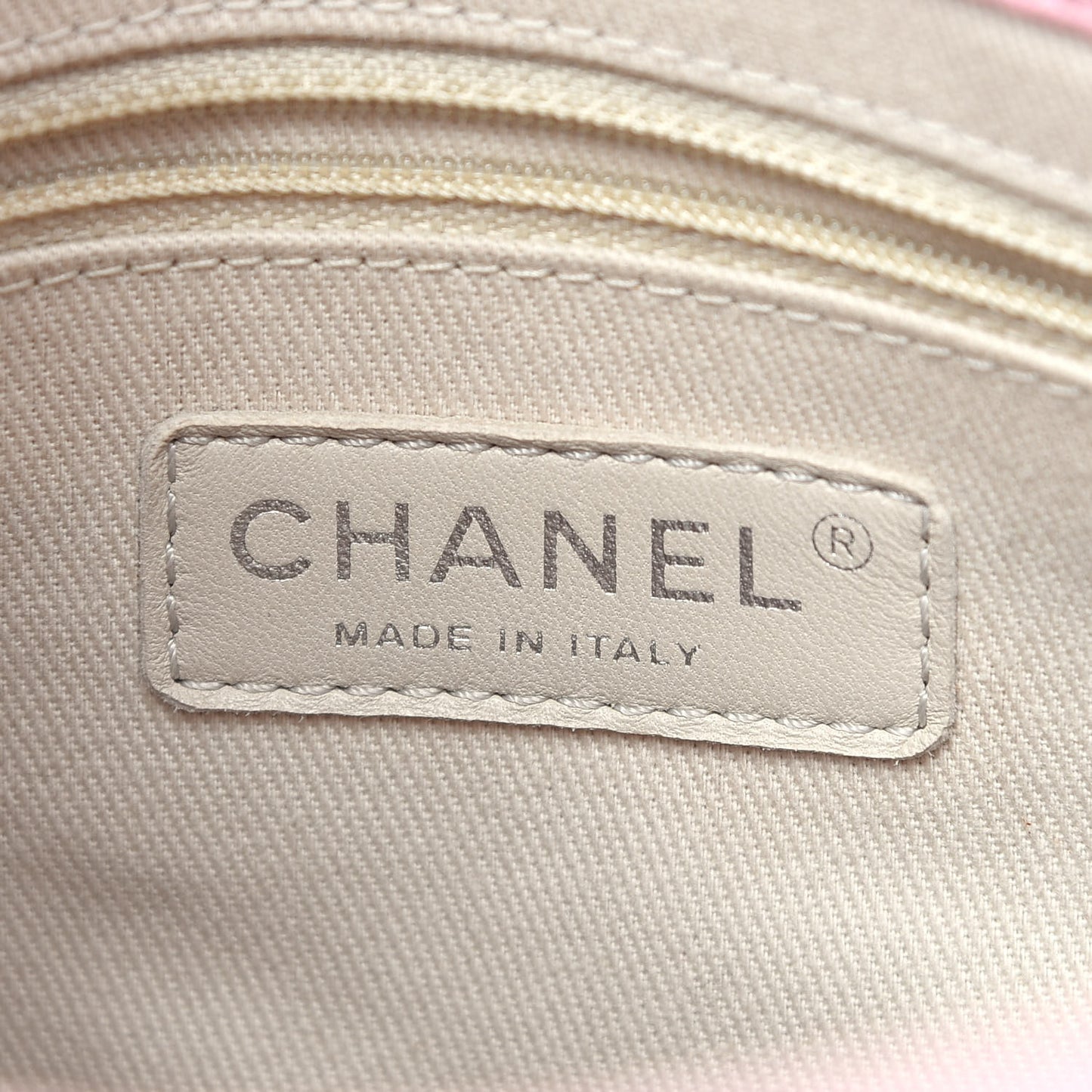 Grained Calfskin CC Pocket Tote Pink