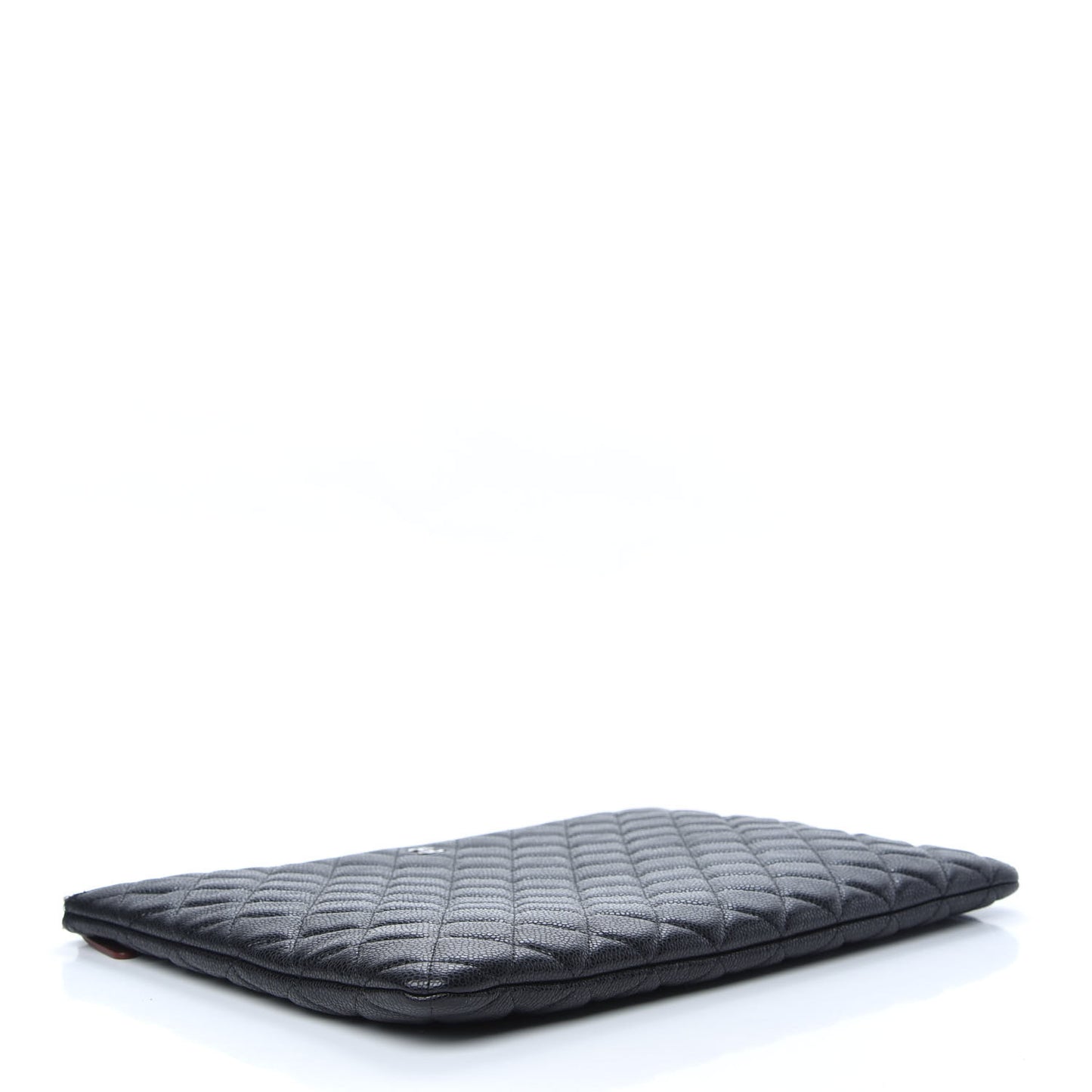 Caviar Quilted Large Cosmetic Case Black