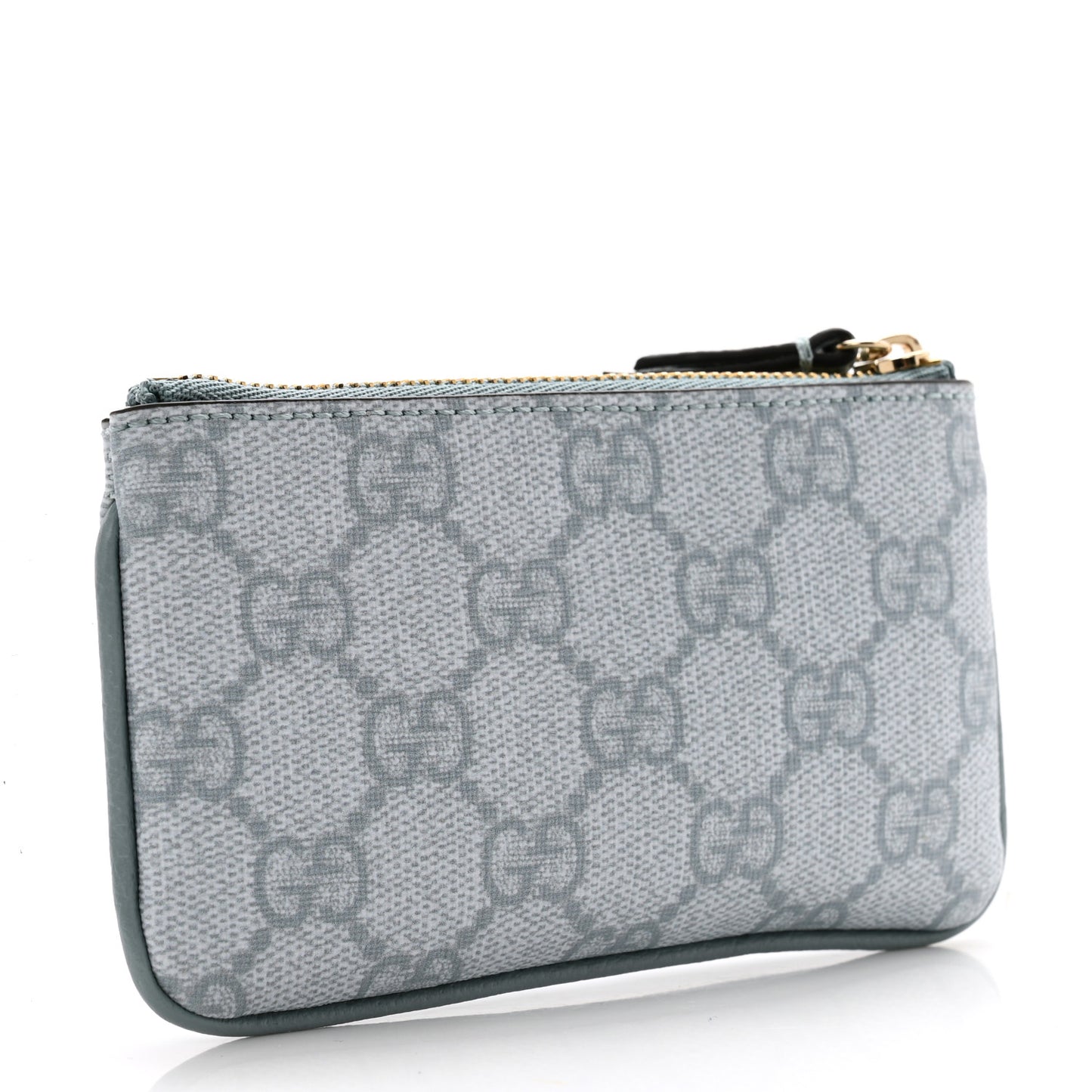 GG Supreme Monogram Web Ophidia Key Case Dusty Blue