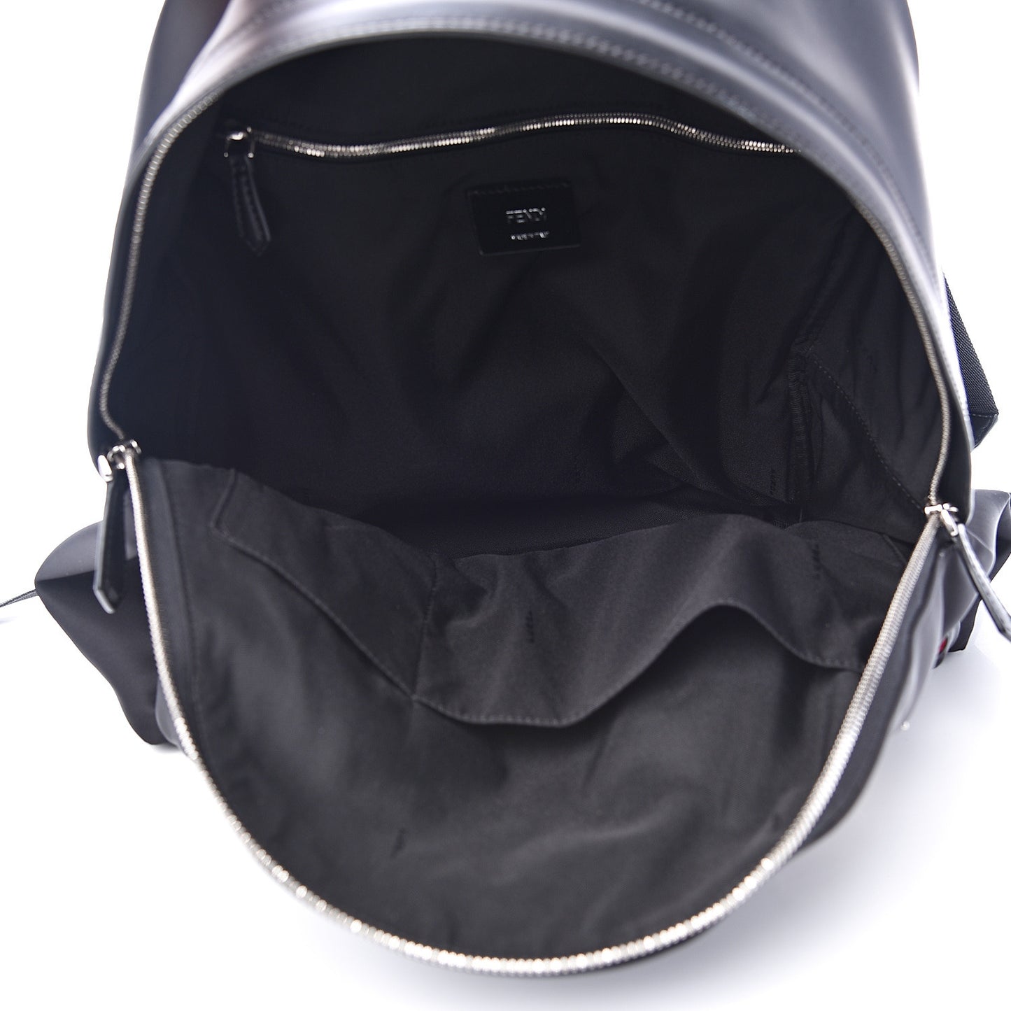 Nylon Vitello Liberty Metal Monster Eyes Rounded Backpack Black