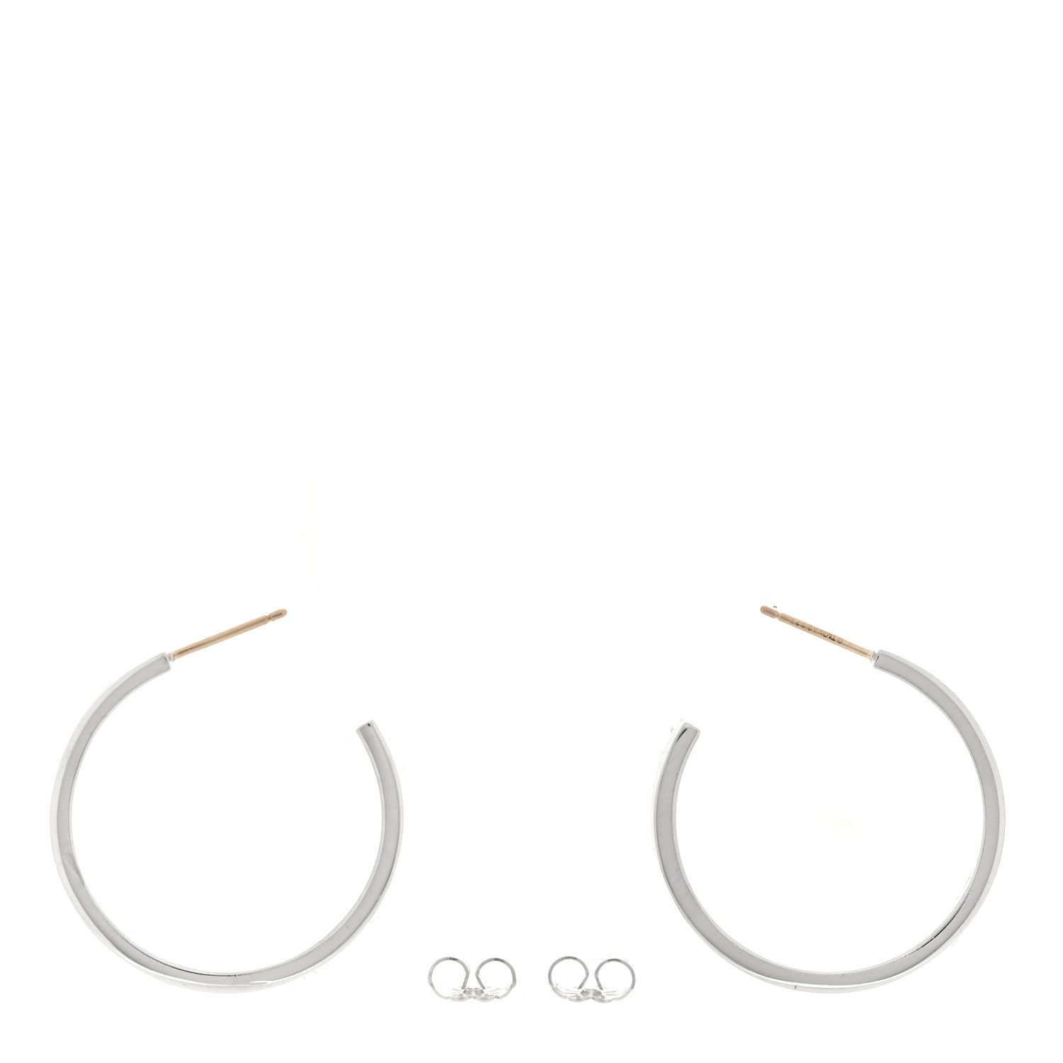 Tiffany Sterling Silver Medium Narrow 1837 Hoop Earrings 3 of 5