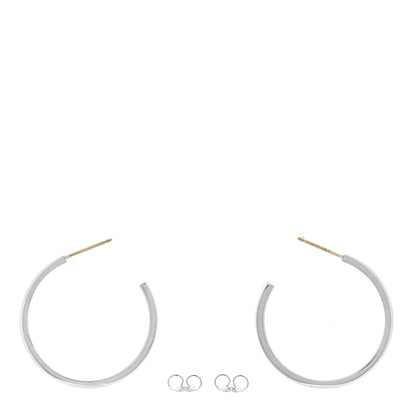Tiffany Sterling Silver Medium Narrow 1837 Hoop Earrings 3 of 5