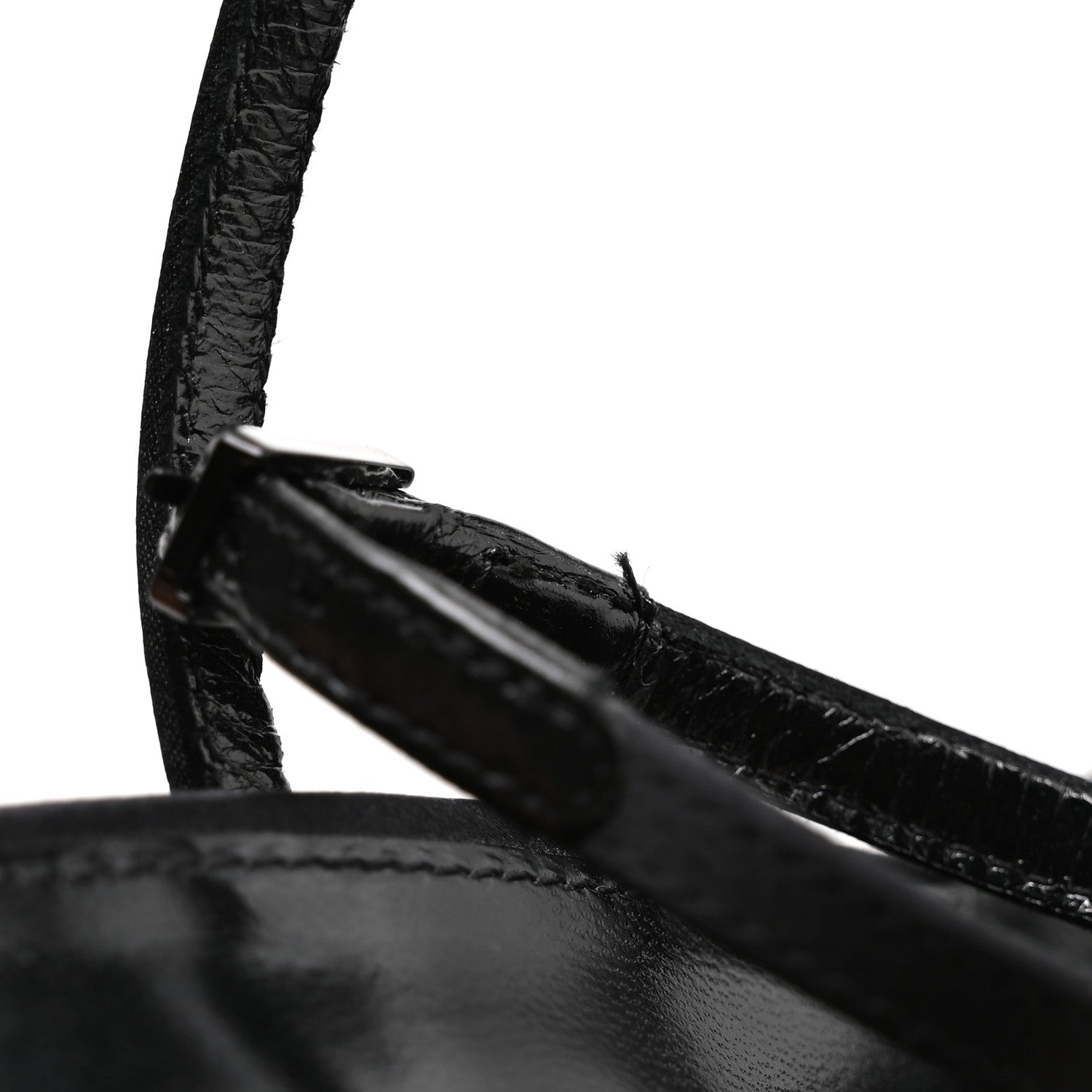 Saint Laurent Crepe Satin Strass Satine 110 Ankle Strap Sandals 37 Black 8 of 9