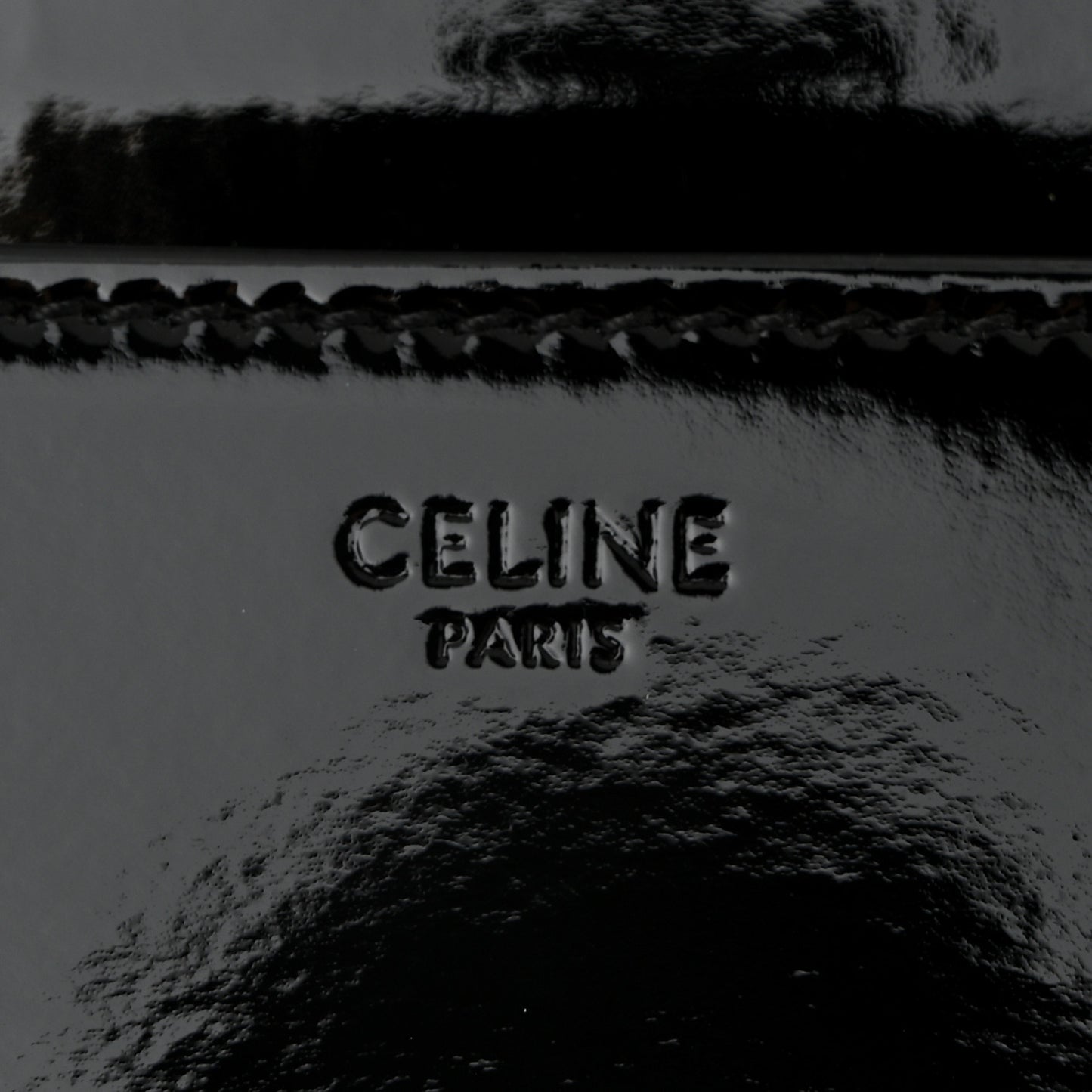 Patent Calfskin Small 16 Top Handle Bag Black