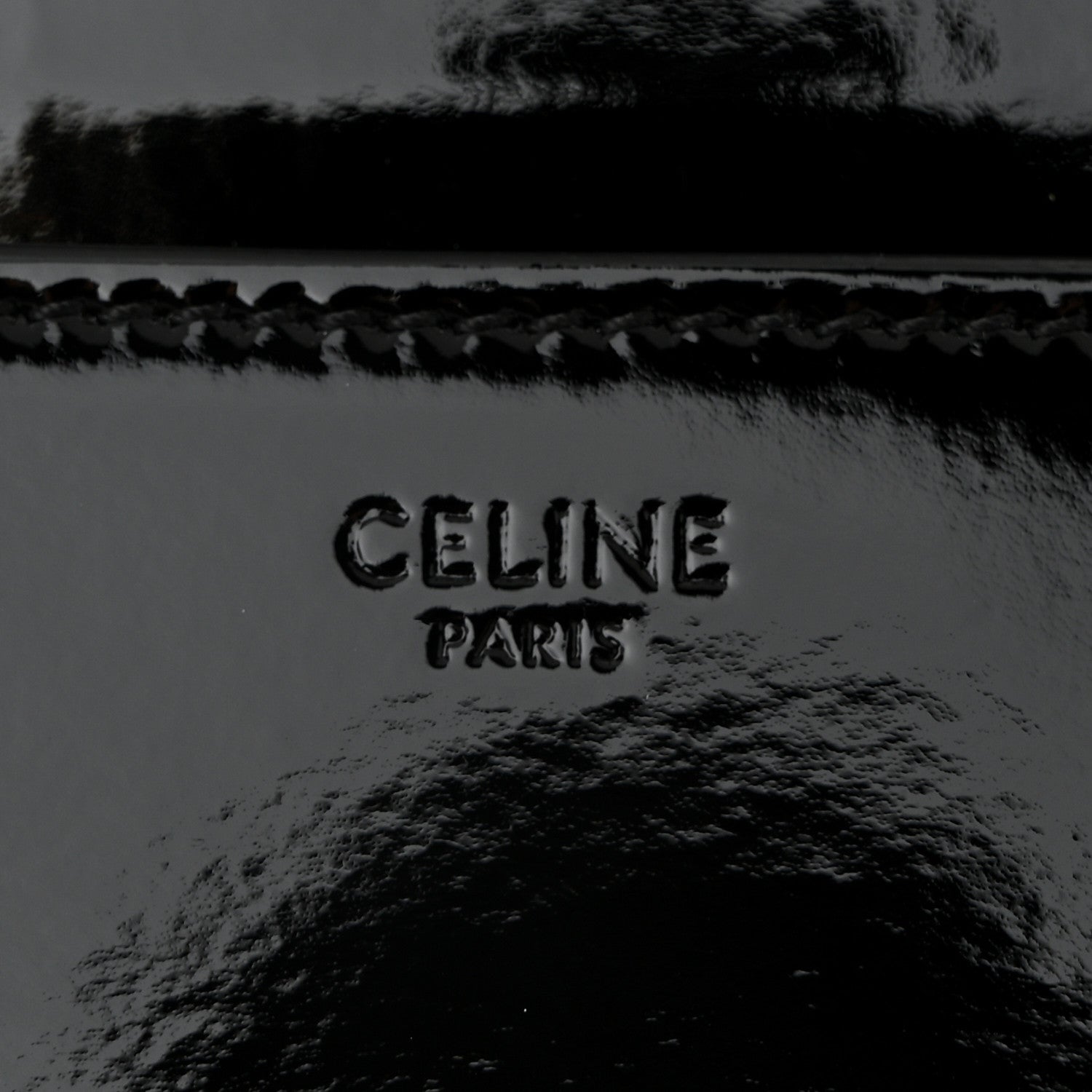 Celine Patent Calfskin Small 16 Top Handle Bag Black 6 of 11