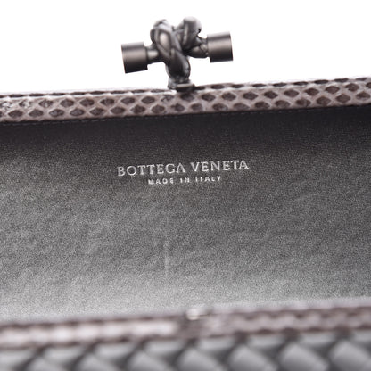 Bottega Veneta Satin Intreccio Impero Ayers Stretch Knot Clutch Grey 6 of 12