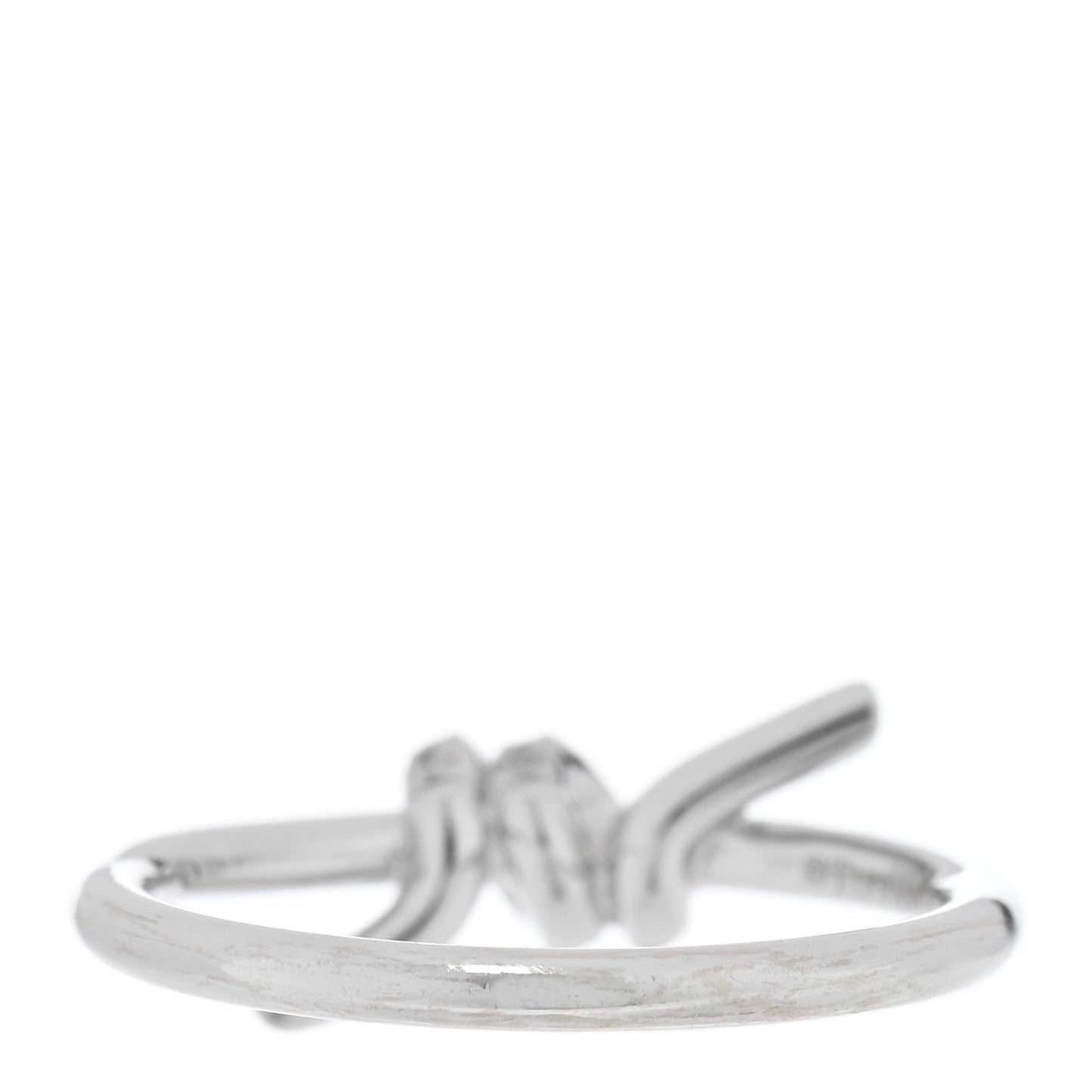 18K White Gold Diamond Small Knot Ring 47 4