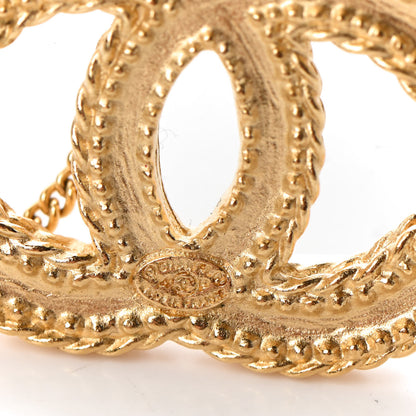 Chanel CC Drop Earrings Matte Gold 4 of 5