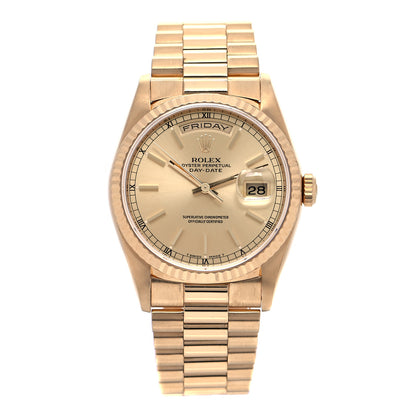 Rolex 18K Yellow Gold 36mm Oyster Perpetual Day-Date President Watch Champagne 18238 1 of 4