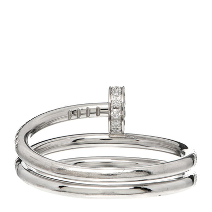 Cartier 18K White Gold Diamond Double Juste Un Clou Paved Ring 58 8.25 3 of 6