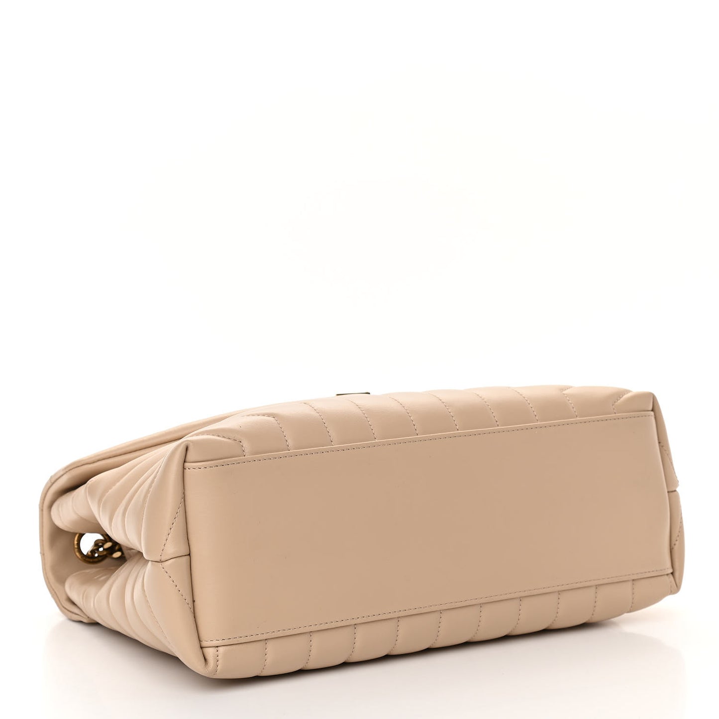 Calfskin Y Quilted Monogram Medium Loulou Chain Satchel Nude Power