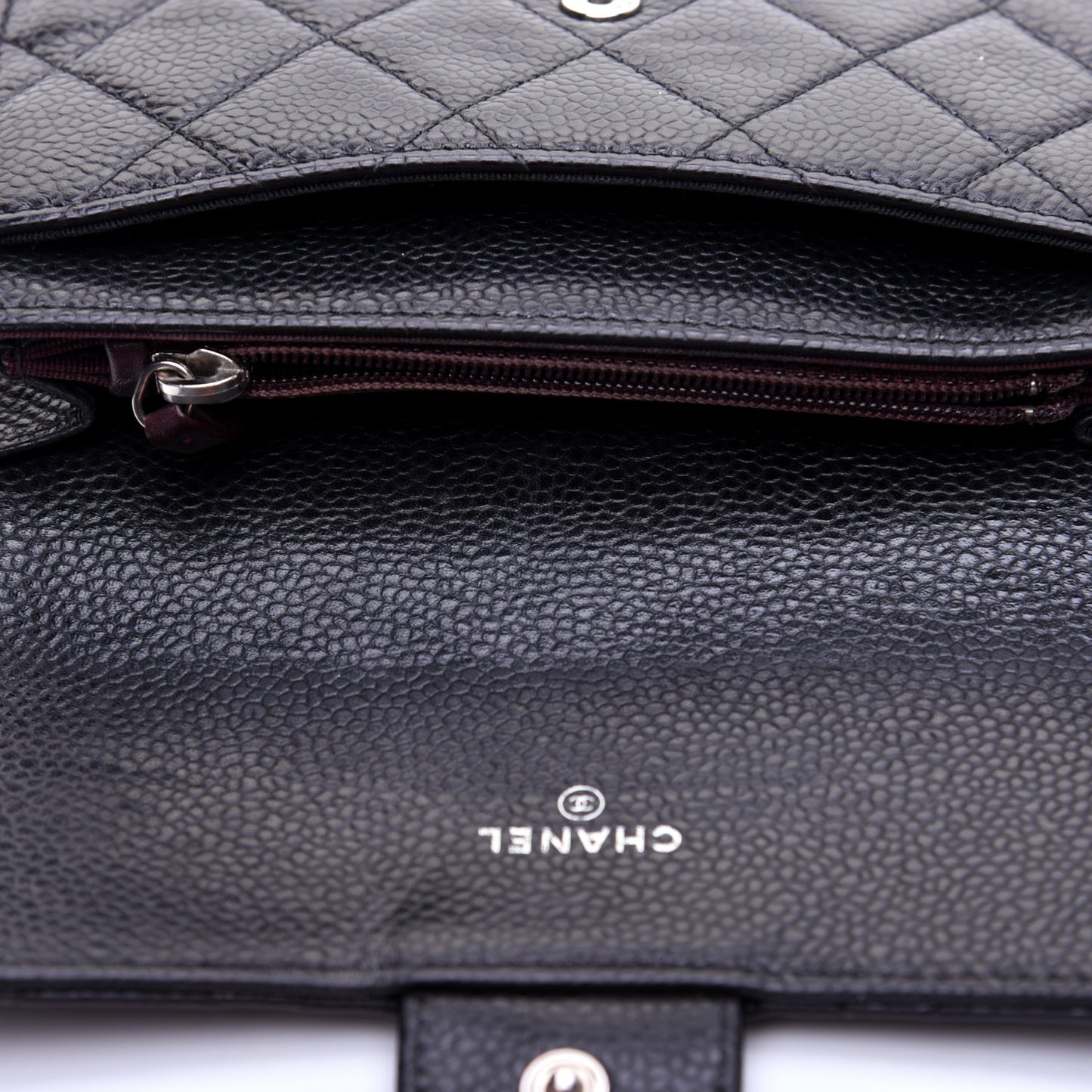 Caviar Quilted Small Flap Wallet Black