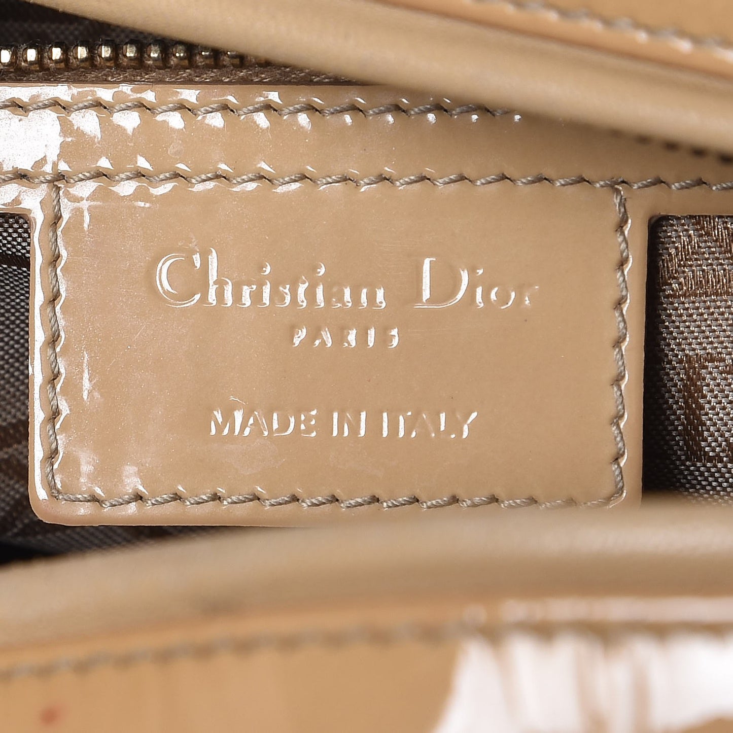 Patent Cannage Large Lady Dior Beige